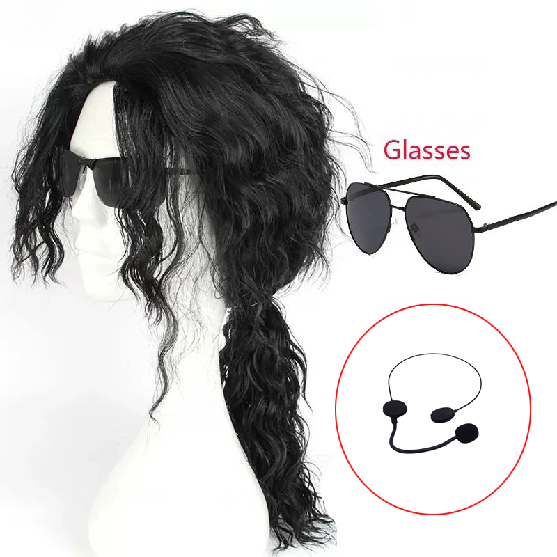 Anime Cosplay Long Black Hair - Perruque noire MJ Michael Cosplay, perruque