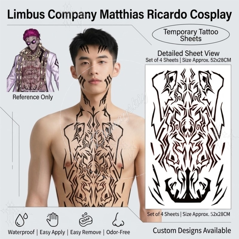 Matthias Ricardo Motif tribal  - Anime Cosplay Face avis et prix