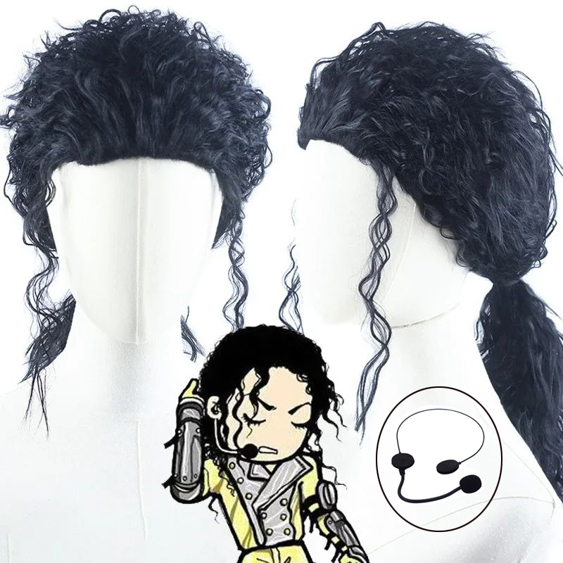 Perruque noire MJ Michael Cosp - Anime Cosplay Long Black Hair avis et prix