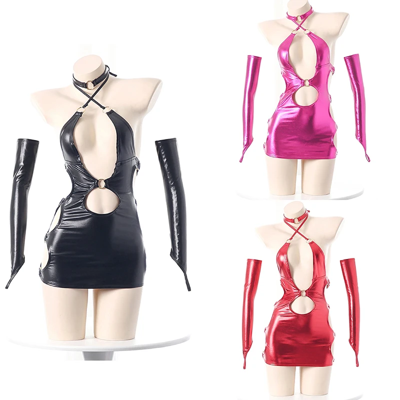 Robe en cuir moulante style an - Anime Cosplay Outfit Girl avis et prix
