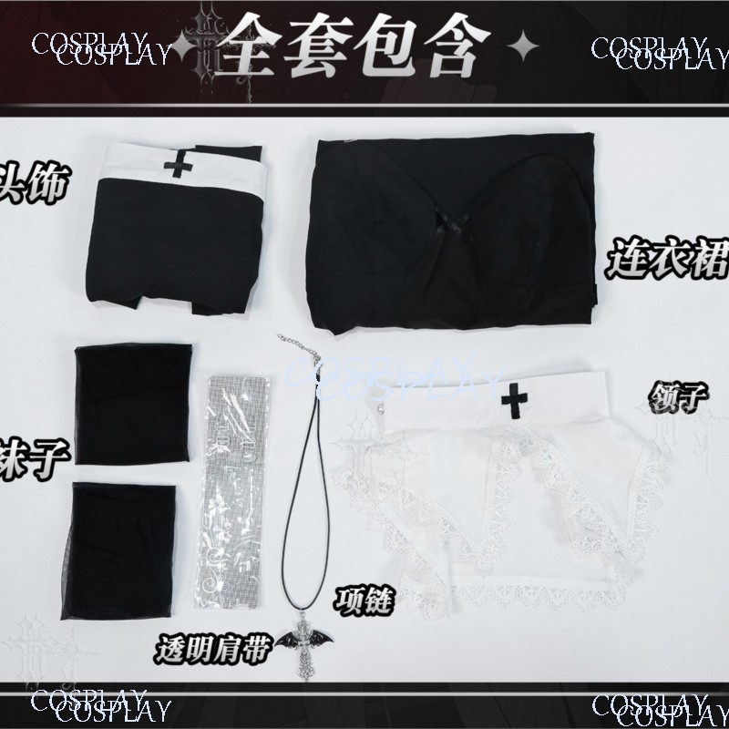 Costume uniforme à fente haute - Anime Cosplay Nun avis et prix