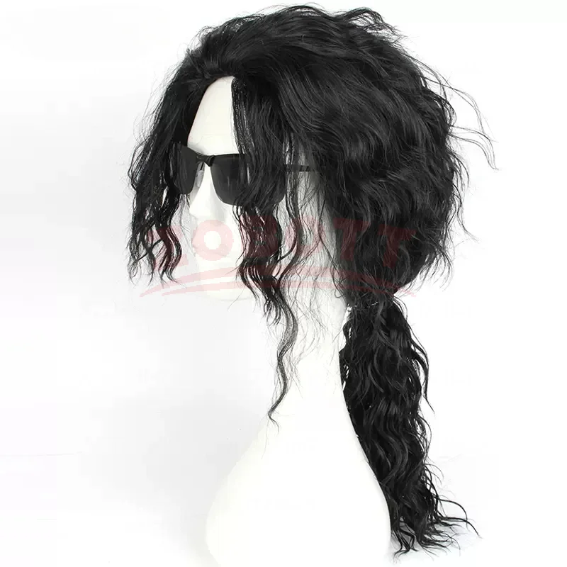 Perruque noire mi-longue boucl - Anime Cosplay Long Black Hair avis et prix