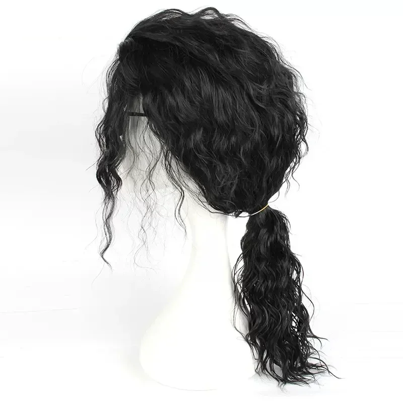 Perruque noire mi-longue boucl - Anime Cosplay Long Black Hair avis et prix