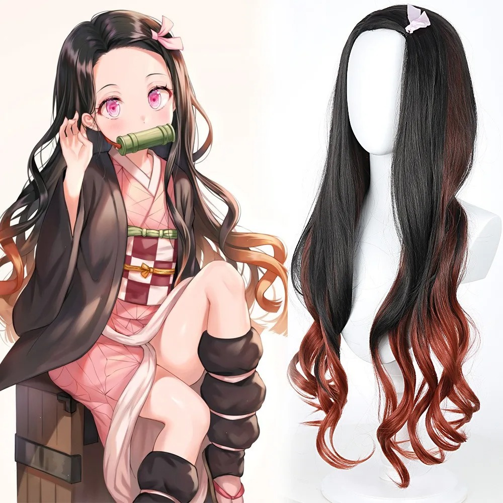 Perruque de cosplay Nezuko ani - Anime Cosplay Long Black Hair avis et prix